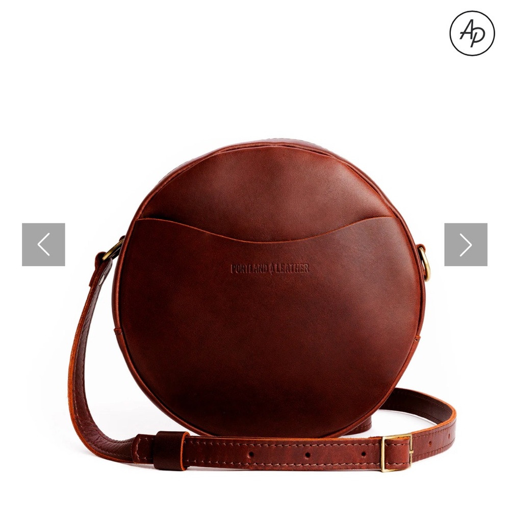 Portland Leather AP Large Circle Cross Body & AP Mini Envelope Cognac